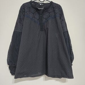 Andrew GN women's cotton lace whimsigoth blouse size 44 (EU) made in France